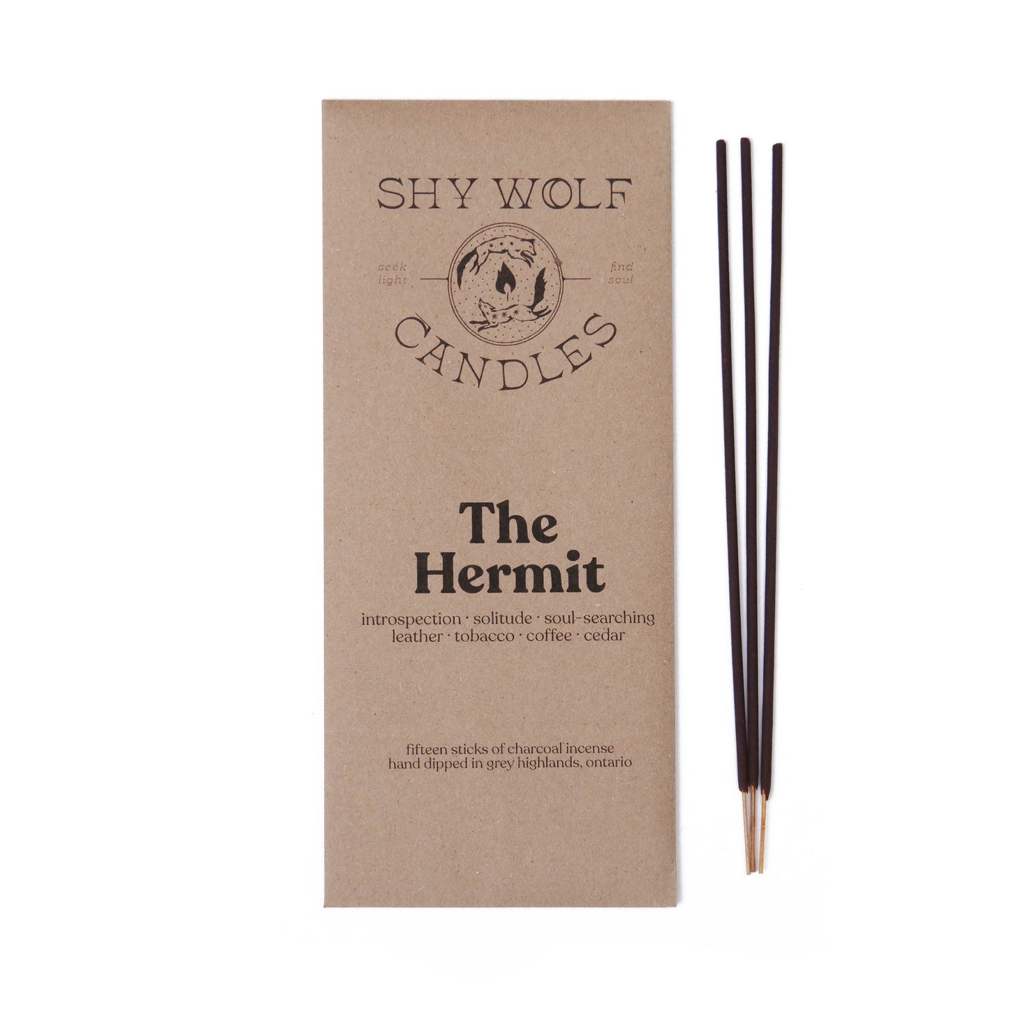 Shy Wolf Candles Natural Charcoal Incense Made in Canada.